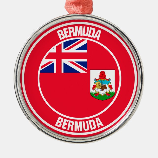 Bermuda Round Emblem Ornament Aus Metall (Vorne)