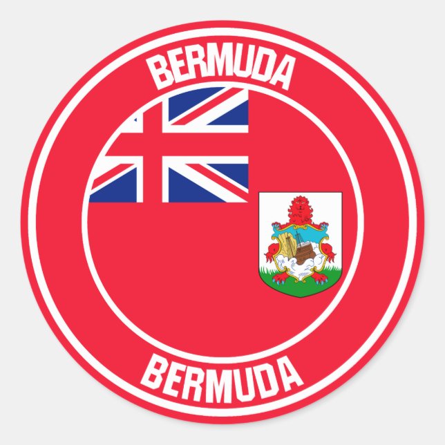 Bermuda Round Emblem Runder Aufkleber (Vorderseite)