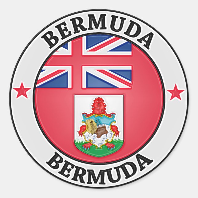 Bermuda Round Emblem Runder Aufkleber (Vorderseite)