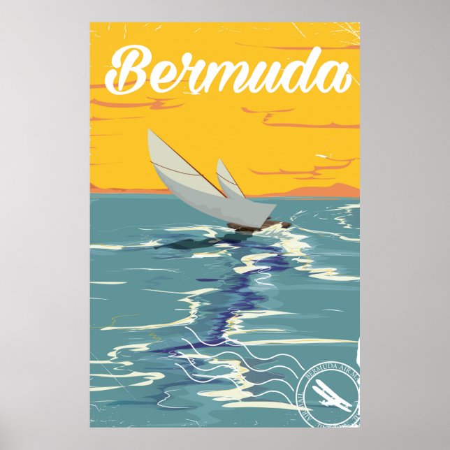 Bermuda Sailing Vintage Reiseplakat Poster (Vorne)