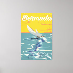 Bermuda Segeln Vintage-Reiseposter Leinwanddruck