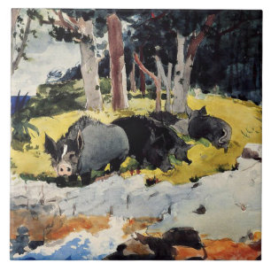 Bermuda-Siedler, ein Gemälde von Winslow Homer, Fliese