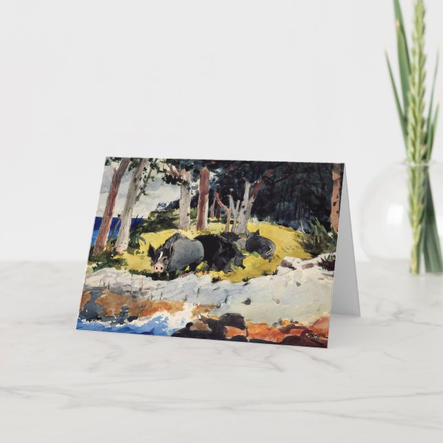 Bermuda Siedlers, ein Gemälde von Winslow Homer, Karte (Vorderseite)