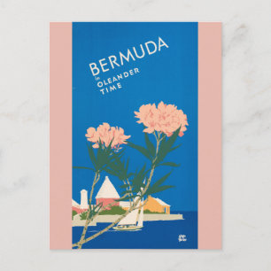 Bermuda-Strand Retro Vintage Reiseplakat Postkarte