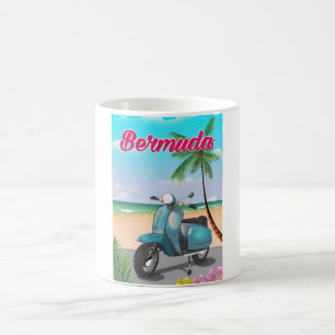 Bermuda-Strand-Scooter-Reiseposter Tasse