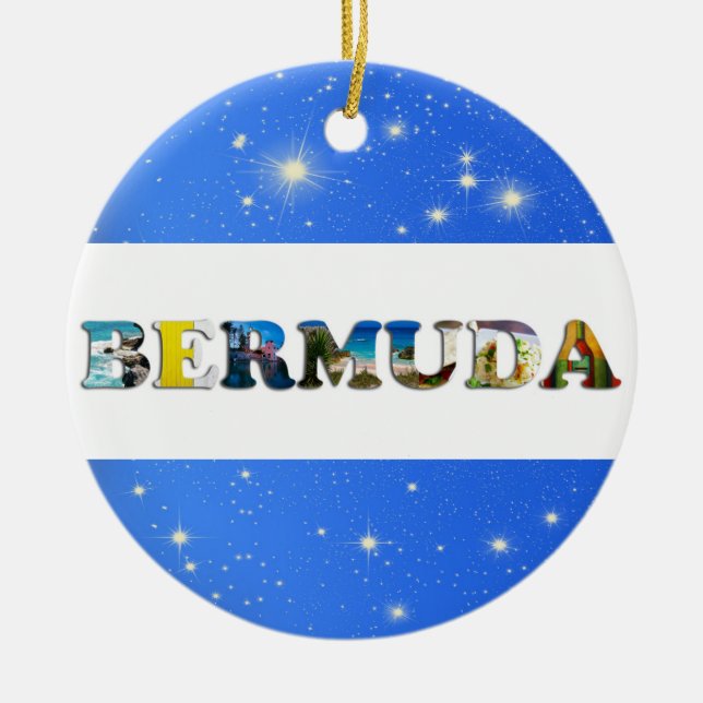 Bermuda Travel Fotos Tropical Blue Christmas Keramik Ornament (Vorne)