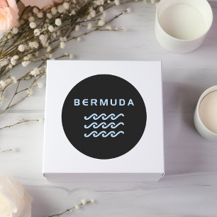 Bermuda Triple Ocean Waves Dark Color Runder Aufkleber
