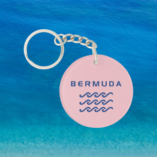 Bermuda Triple Ocean Waves Light Color Schlüsselanhänger