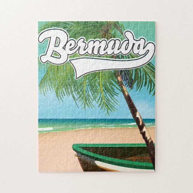 Bermuda Tropical Island Reiseplakat Puzzle (Vertikal)