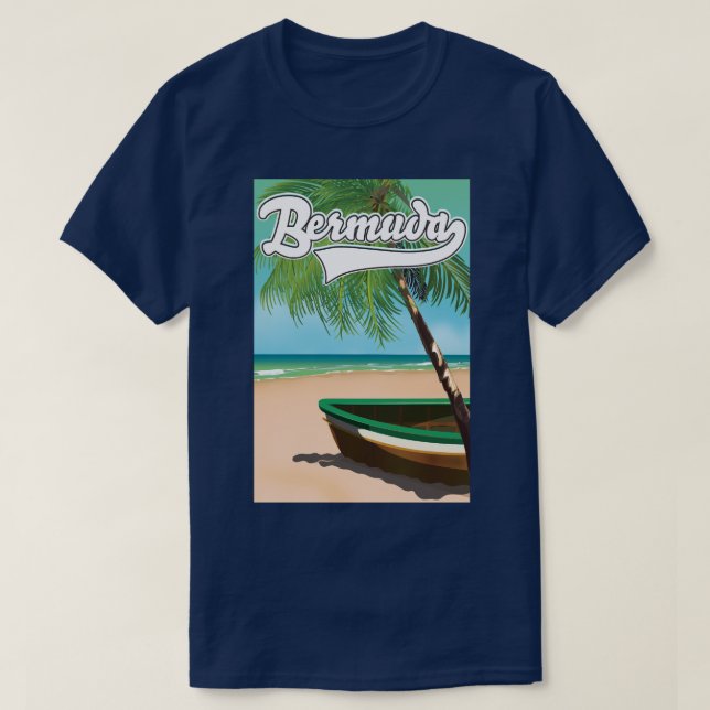 Bermuda Tropical Island Reiseplakat T-Shirt (Design vorne)