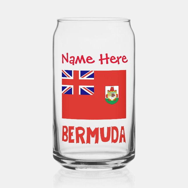 Bermuda und Bermudia Flag Rote Personalisierung Dosenglas (Vorderseite)