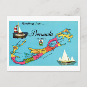 Bermuda Vintage-Karte Postkarte