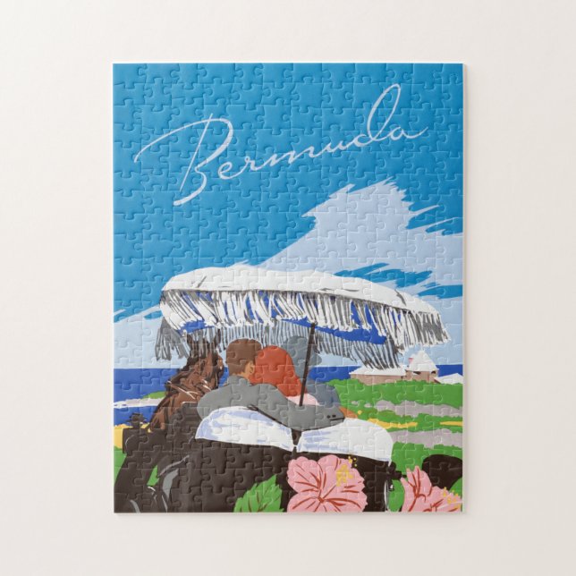 Bermuda Vintage Kunst Cooles Historisches Foto Puzzle (Vertikal)