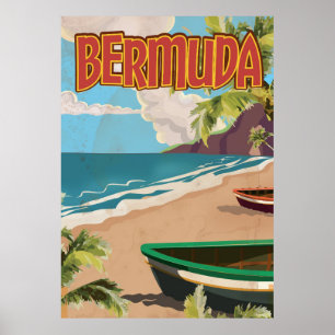 Bermuda Vintage Reise-Poster drucken Poster