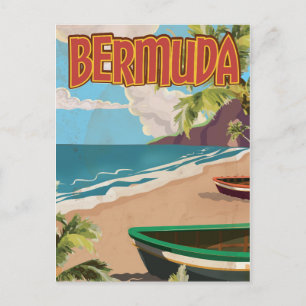 Bermuda Vintage Reise-Poster drucken Postkarte