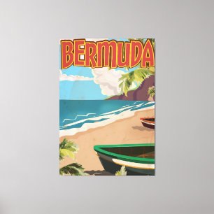 Bermuda Vintage-Reiseplakat-Druck Leinwanddruck