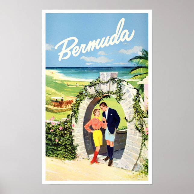 Bermuda Vintage Reiseplakat Poster (Vorne)