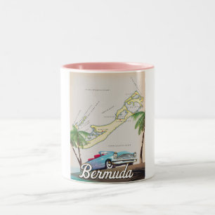 Bermuda Vintage-Reiseposter Zweifarbige Tasse