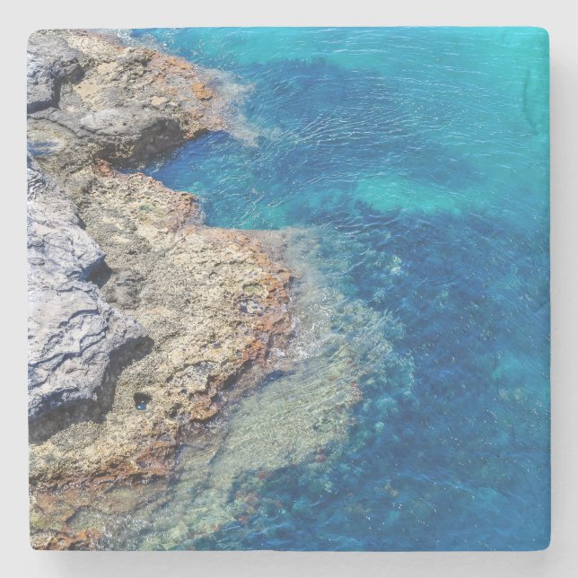 Bermuda Waters & Rocky Shoreline Untersetzer (Vorderseite)