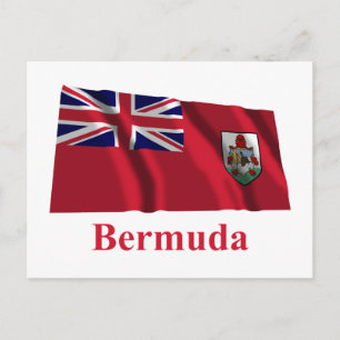Bermuda Waving Flag mit Namen Postkarte
