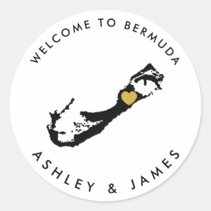 Bermuda Wedding Welcome Sticker for Box, Bag