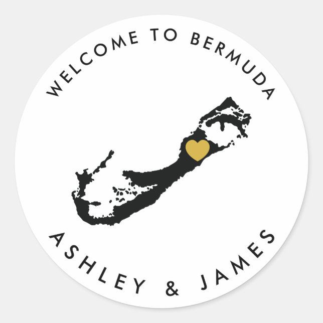 Bermuda Wedding Welcome Sticker for Box, Bag (Vorderseite)