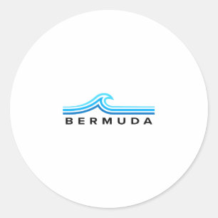 Bermuda-Wellen Vintage-Männer-Frauen-Mädchen-Junge Runder Aufkleber
