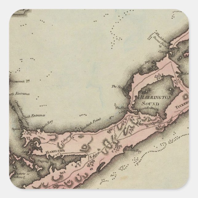 Bermudas Quadratischer Aufkleber (Vorderseite)