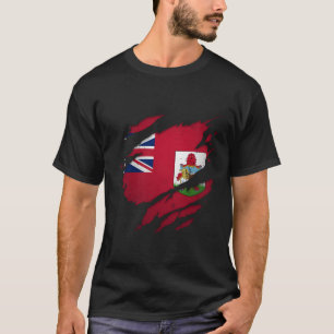 Bermudian Torn Ripped Bermuda Flag T-Shirt