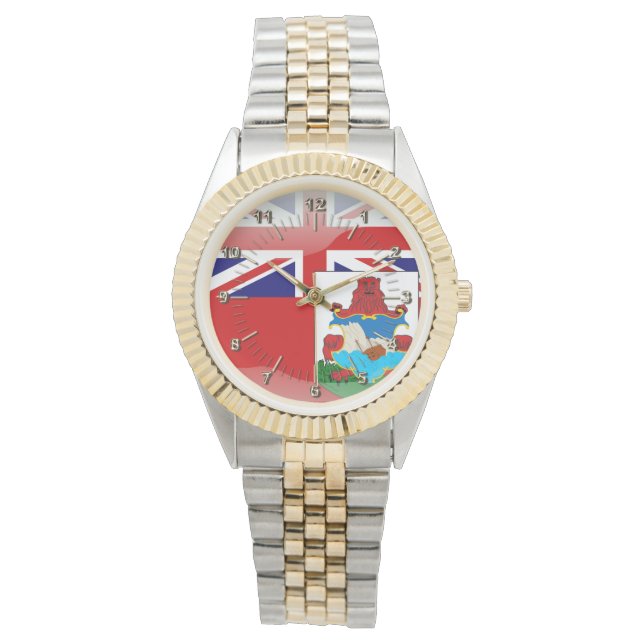Bermudische Hochglanzflagge Armbanduhr (Vorderseite)