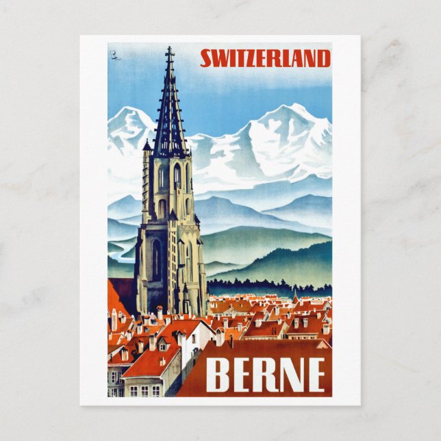 Bern, City Kathedrale, Schweiz, Vintage Postkarte (Vorderseite)