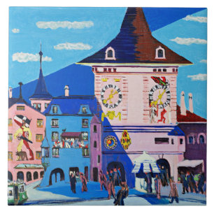 Bern mit Belltower von Ernst Ludwig Kirchner Fliese