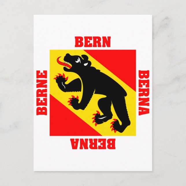Bern Schweiz Kantonsflagge Postkarte (Vorderseite)
