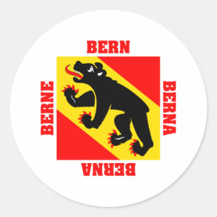 Bern Schweiz Kantonsflagge Runder Aufkleber