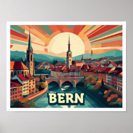 Bern Schweiz künstlerisch bunt Poster