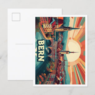 Bern Schweiz künstlerisch bunt Postkarte