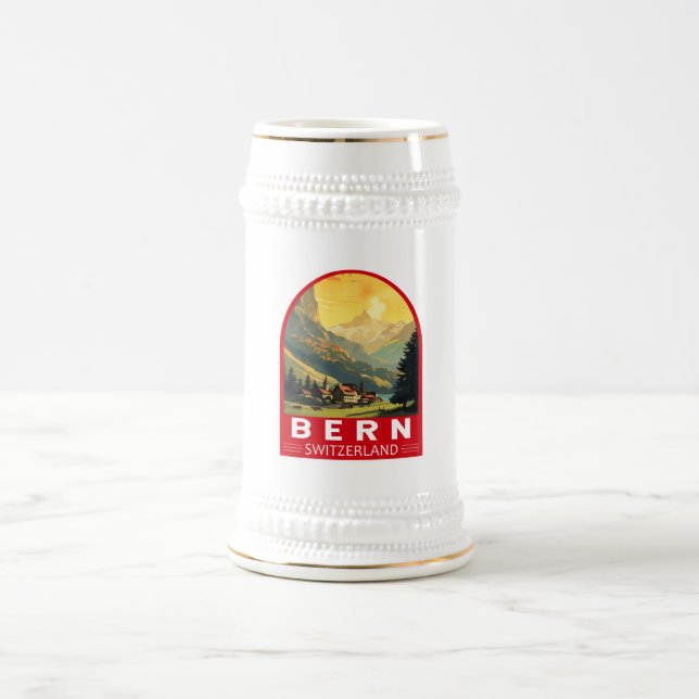 Bern Schweiz Reisen Vintag Bierglas (Mittel)