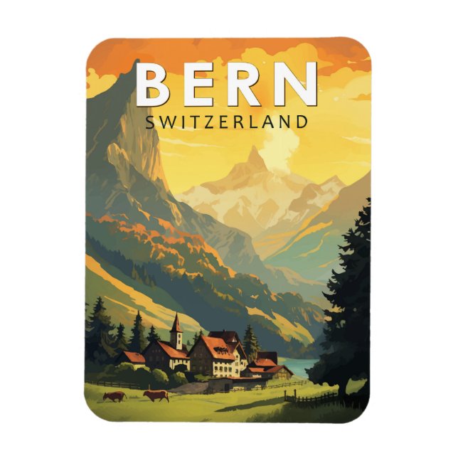 Bern Schweiz Reisen Vintag Magnet (Vertikal)