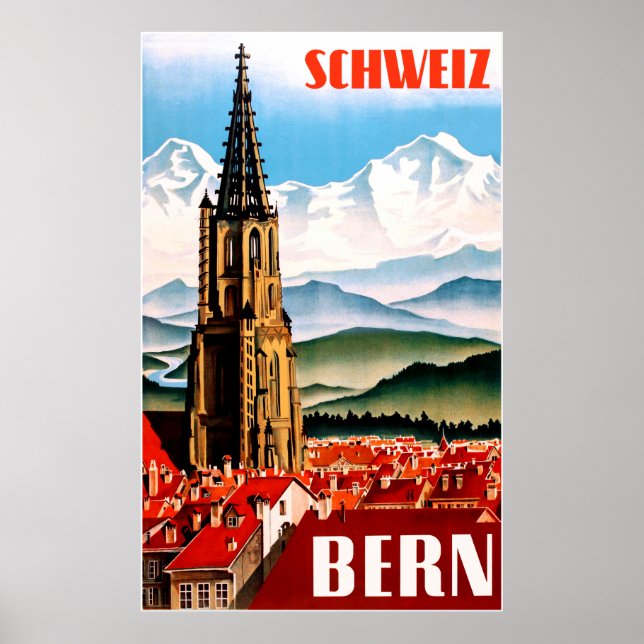 Bern, Schweiz Reiseplakat Poster (Vorne)