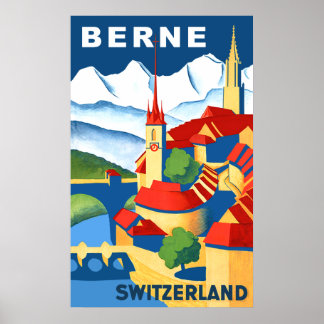 Bern, Schweiz Reiseplakat Poster