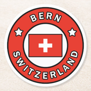 Bern - Schweiz Runder Pappuntersetzer