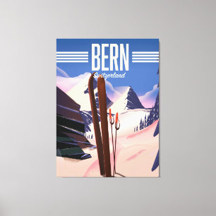 Bern Schweiz Skiplakat Leinwanddruck