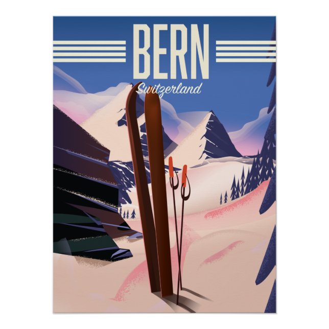 Bern Schweiz Skiposter Poster (Vorderseite)