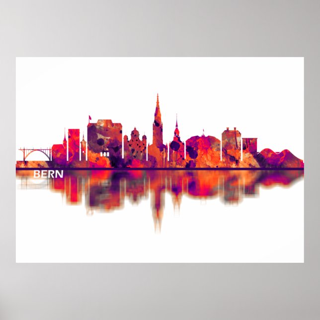 Bern Schweiz Skyline Poster (Vorne)