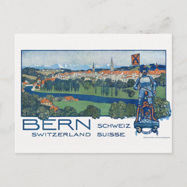 Bern Schweiz Vintage Poster 1906 Postkarte (Vorderseite)