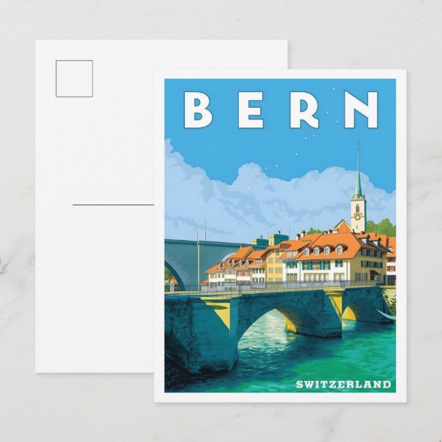 Bern Schweiz Vintage Reise  Postkarte (Vorne/Hinten)