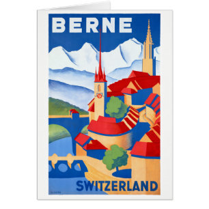 Bern Schweiz Vintage Reiseplakat neu gestaltet
