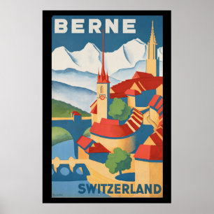 Bern Schweiz Vintage Travel Poster