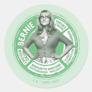 Bernadette Info Graphic Runder Aufkleber