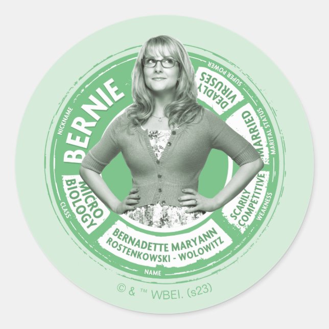 Bernadette Info Graphic Runder Aufkleber (Vorderseite)